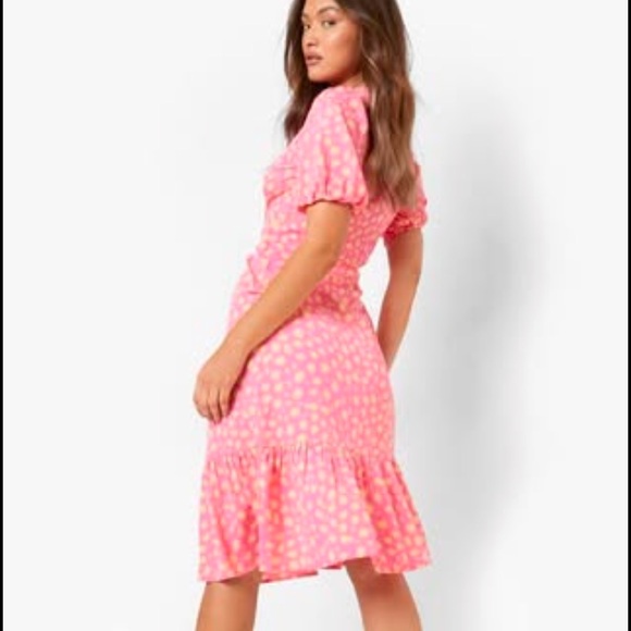 Contract Leopard Drop Hem Midi Dress - Picture 2 of 4